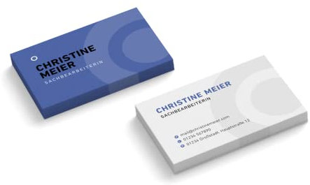 Visitenkarten | 350 g Qualitätsdruck | 2-seitig | Text + Farbe sofort anpassen | 85 x 55 mm | sofort gestalten | Design Circle | hochwertig (Blau, 50 Stück)