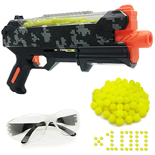 100 Rounds Blaster Gun with Protective Goggles Compatible with Nerf Hyper Rounds Darts, Easy Reload, Holds Up to 50 Rounds