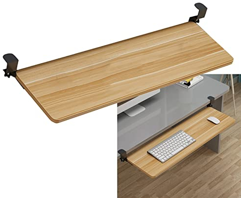Tastaturablage unter dem Schreibtisch 4-farbige Tastaturablage aus Holz unter dem Schreibtisch, verstellbar, ergonomische Schreibtischverlängerung, verbesserte Körperhaltung, für Menschen, die häufi