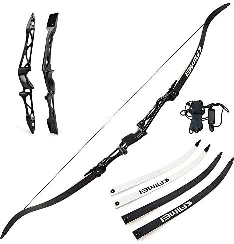 surwolf Tiro con l'arco Arco ricurvo 66 68 70 Competizione Arcoricurvo 12-40 libbre Takedown arcoricurvo Arco da caccia（nero,70-40lbs）