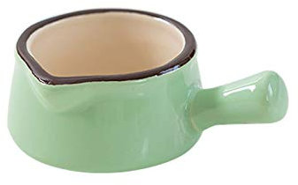Creamer Jug,Churn Jug,Simple Small Milk Cup with Handle Household Ceramic Pointed Small Milk Jug Coffee Pour Milk Cup Suitable for Fruit Honey Seasoning Snacks(Color:Red) (Color : Green)