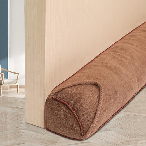 HooTown Boudin de Porte 92 cm Lourd Anti-Froid pour Portes et Fenêtres, Marron