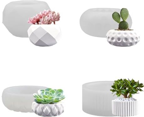 MytaYt 4 Stück Silikonformen für Blumentopf Epoxidharz Dekorationen für DIY und Home Office