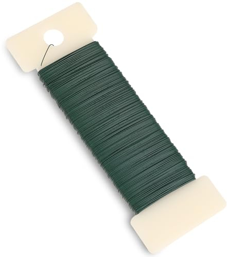 Blumendraht Grün Ø 0,35 mm x 50 m Draht zum Dekorieren Schmuck-Häkeldraht Basteldraht DIY Weich Wickeldraht für Schmuckherstellung Blumenstrauß Stängelwickel