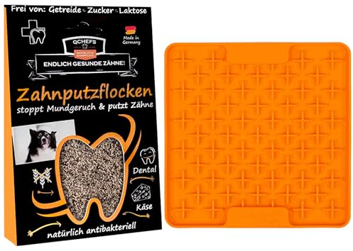 QCHEFS Lickidental Mini Buddy mit Hundezahnpflege gegen Zahnstein und Entzündungen des Zahnfleisches als antibakterielle Zahnreinigung
