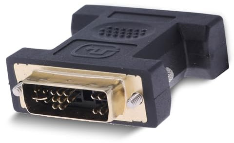 REY Adaptador DVI-A (12+5) Macho a VGA Hembra, Negro