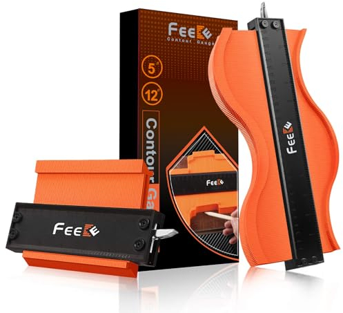 Feeke Konturenlehre (30,5 cm + 12,7 cm) mit Schlossprofil-Werkzeug, Geschenke für Männer, Vater, Ehemann, Ihn, Super-Konturform-Duplikator, Männer, Geschenke, Holzbearbeitungswerkzeuge