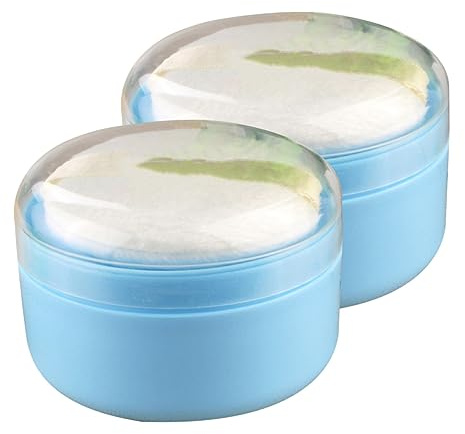 RORPOIR 2st Puff Box För Babypuder Praktisk Förvaring Puderdyna För Nyfödda Och Pojke Flicka Blå Skonsam Mot Känslig Hud Lättanvänd Och Hållbar