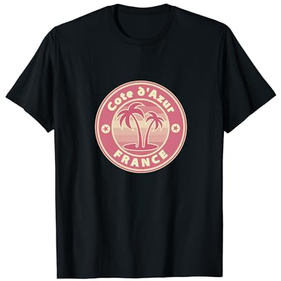Cote d'Azur Frankreich Strand Palme Urlaub Surfer Fun Sonne T-Shirt