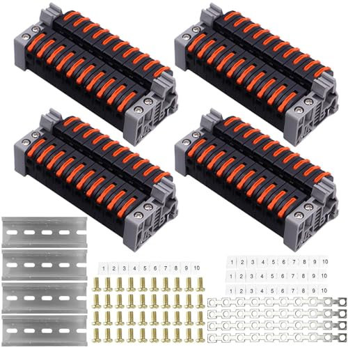 Morsettiere ferroviarie,Kit morsettiera | Connettore per cavo a cablaggio rapido per binario,Morsettiere da 40 pezzi, connettori compatti per circuiti in linea, cavi elettrici