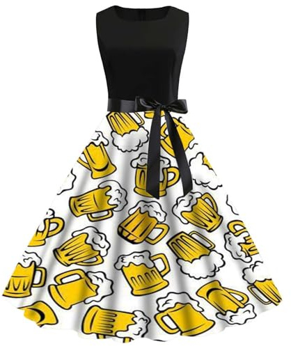 Tradizionale Dirndl Donna - Gonna Tradizionale Bavarese Vestito da Donna Sexy Costume Tradizionale Dirndl Abiti Lunghi Costume Sexy Occasioni Speciali Dirndl Stile Oktoberfest