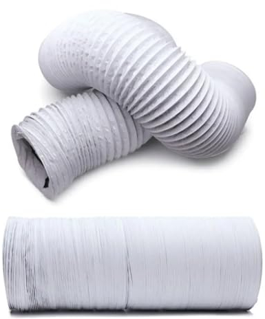 Tuyau Evacuation Seche Linge Tuyau d'évacuation d'air Flexible Portable de 6 m, 150 à 80 mm de diamètre, Tuyau d'évacuation d'air Antistatique en Aluminium(DIA.100MM-6M-White)