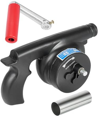 OFFSCH Souffleur à Main Résistant à L’Usure Léger Acier Inoxydable et Plastique pour Allumer Le Charbon pour Barbecue et Camping en Plein Air