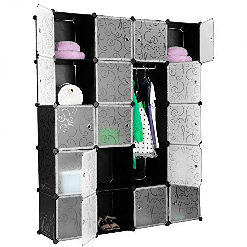 Badezimmerschrank, modularer Schrank, Regal mit Türen, DIY-Schrank, Aufbewahrungsschrank, Würfel-Organizer (5 Ebenen mit 20 Türen)