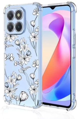 COMAKU Hülle Kompatibel mit Xiaomi 14T Pro 5G Hülle klar Transparent Schlanke Schutzhülle Weich TPU Stoßstange 3D Geprägtes Mädchen Muster Stoßdämpfung Schutzhülle - Lilie