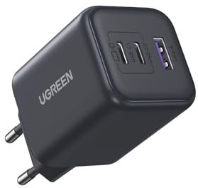 UGREEN 45W USB C-laddare 3-portars PPS snabbladdare 25W PD strömförsörjning GaN-laddningsadapter kompatibel med Galaxy S25 Ultra, S24, iPhone 16 Pro Max, MacBook Air, iPad, Tab A8, Pixel 9, HomePod
