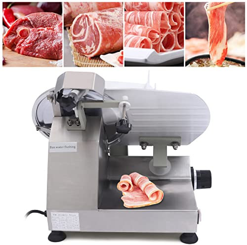 Meat Slicer Semi-auto Cutting Tool Commercial Food Slicing Machine - Slice Thickness of 0-10mm Adjusted