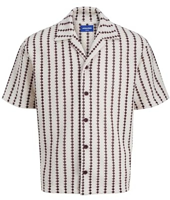 JACK & JONES Jorgramercy - Maglietta in Jersey, Bianco Antico, L