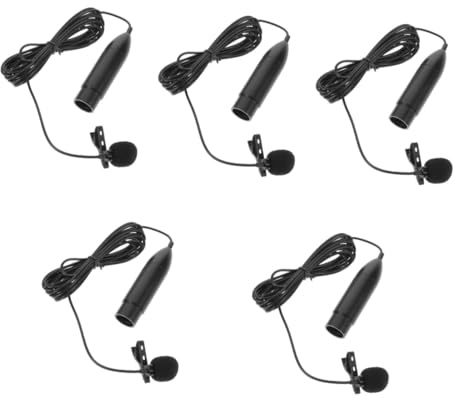 JOINPAYA 5pcs Wearable Lavalier Microphone Lapel Clip Xlr Interface Reusable Lavalier Microphone for Podcasting and Camera Recording