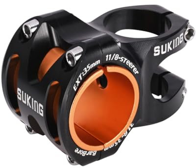 CYSKY MTB Vorbau 35mm Lenker klemmung mit Spacer für 31,8 mm Lenker klemmung, Länge 35mm 50mm Kurzer Fahrradvorbau Lenkervorbau Riser für All Mountain, MTB, Downhill (Schwarz, Länge 35mm)