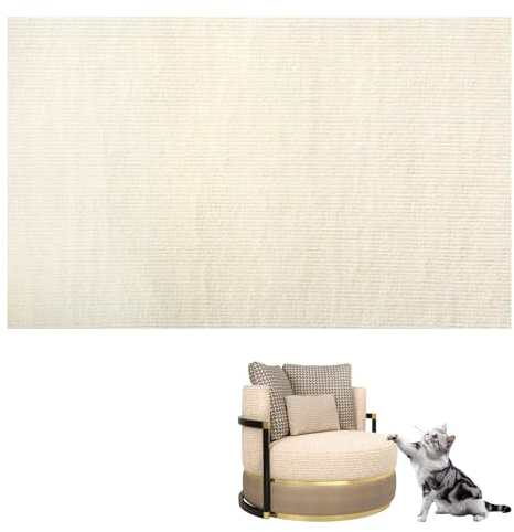 Anseom Tapis Griffoir pour Chat Auto-adhésif Tapis à Gratter Autocollant DIY Griffoir Chat Canapé Protecteurs Anti-rayures pour Protège Canapés Meubles Porte Mur,30x100cm (Beige)