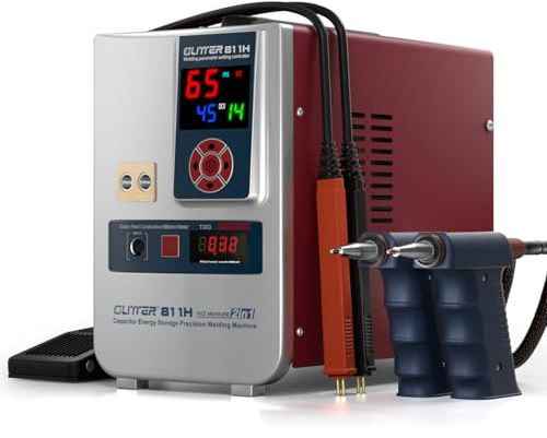 GLITTER Industry Spot Welder & Milliohm Resistance Meter, 42000W 7000A Battery Spot Welder, Copper Aluminum to Nickel Spot Welder for Lithium Batteries, Batch Build LiFePO4 Prismatic Battery Pack,811H
