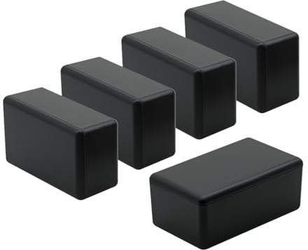LeMotech Lot de 5 petites boîtes de dérivation en ABS - Noir - Mini boîtier de projet pour circuits imprimés - Dimensions extérieures : 61 x 36 x 25 mm