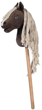 HKM - Hobby Horse Professional Slim Line, Steckenpferd für Kinder, Stockpferd zum Hobby Horsing, Dunkelbraun