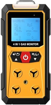JHXHFJXZ Dispositivo di rilevamento Gas 4 in 1 Ossino Idrono solforato Monossido di Carbonio Combustibile O2 Ex H2S CO Allarme Monitor Gas per Un rilevamento rapido