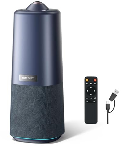 NUROUM 360 Pro Conference Room Camera and Microphone 2026 Upgrade, 3 AI Video Modes, Conference Webcam with Noise Suppression, All in One Webcam for Zoom/Teams/GoogleMeet on PC/Laptop/Desktop