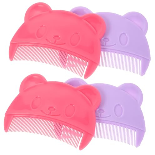 Milisten 4pcs Comb Scalp Comb Fine Teeth Bear Shaped for Cradle Cap Treatment Portable Hair Brush for Home
