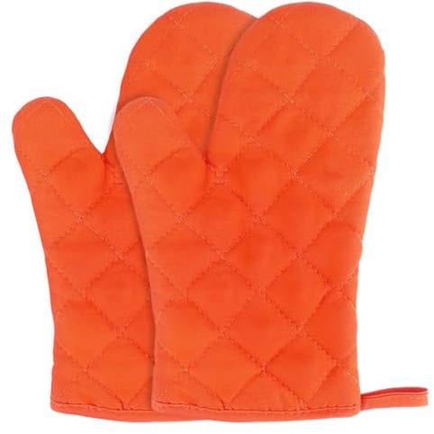 Wznnlt Oven Gloves Heat Resistant Oven Gloves Oven Mitt for Cooking, Frying, Baking Orange