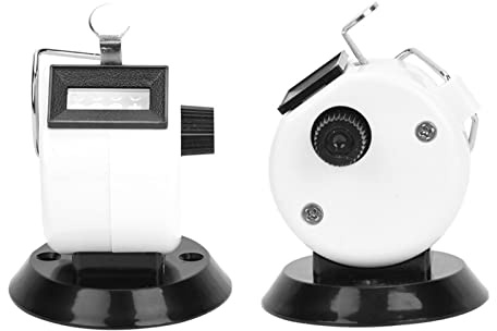 Bamjour Clicker-Zähler, 4 Ziffern, ABS-Kunststoffgehäuse, Mechanisches Handzählgerät, Zählzähler mit Hakenbasis, Schiedsrichter-Clicker für Schulveranstaltungen, Sport, Büro, Stadion (White)