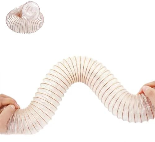 NUBGRDZA Transparenter Vakuumschlauch, flexible PU-Staubsammlung, 15,2 cm, 20,3 cm, 25,4 cm, Sauger mit Stahldraht, für Tischsäge, Hobel, Holzbearbeitung (1 m, 32 mm)