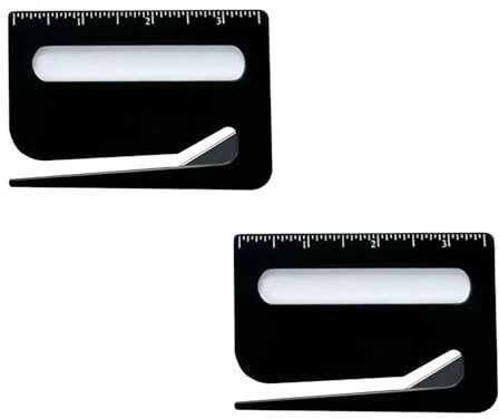 Lot de 2 ouvre-enveloppes, mini couteau d'ouverture de boîte en plastique, coupe-lettres 3 en 1 avec loupe et règle pour la maison, le bureau, l'école – Noir