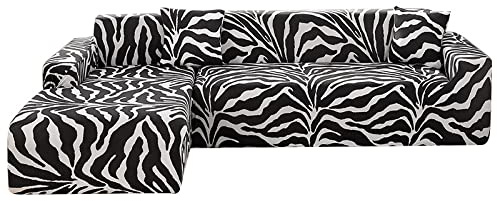 Sofabezug 3 Sitzer Schwarzer Zebra Weiß Sofaüberzug Universal Sofa Überzug Stretch Sofahusse Abnehmbare Couchüberzug Waschbar Sofa Covers Langlebig Überzug Couch Spandex Sofabezug Sofabezüge