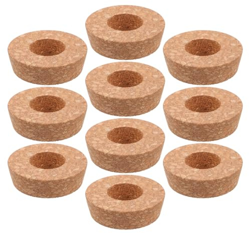 Abaodam 10pcs Hydroponic Cork Vase Lids with 6.5cm Center Hole, Glass Planter Cork Stoppers for Hyacinth Bulb Vase, Terrarium Flower Pot Caps for Plant Propagation and Herb Garden Jars