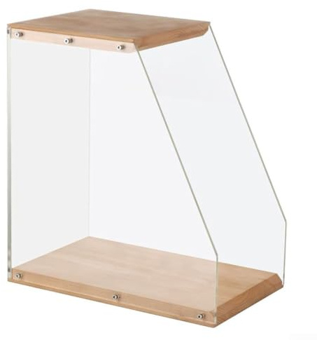 Soporte de madera maciza para discos de vinilo, para colección LPs, acabado natural