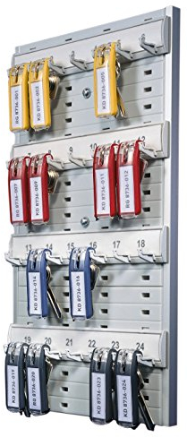 Durable Schlüsselbrett groß Key Board 24, mit Schlüsselhakenleiste für 24 Schlüssel, grau, 195610
