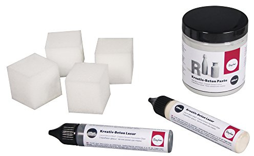 Rayher 34202000 kreativ betongpasta, 1 pasta 250 ml, 2 lasyr 25 ml, kartong 1 set