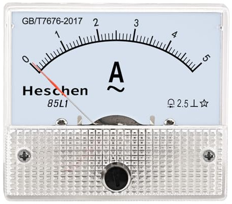 Heschen 85L1-5A - Misuratore di corrente rettangolare a pannello, amperometro, AC 0-5A, classe 2,5