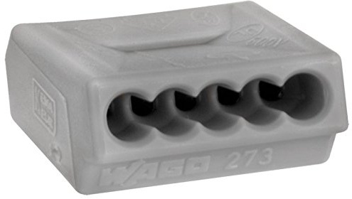 100 Stück Steckklemme, 5-polig, für Leiter von 0,75² bis 2,5²mm, grau - Klein