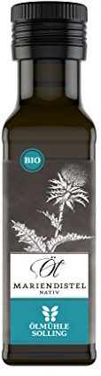 ÖLMÜHLE SOLLING - BIO Mariendistelöl ,Mühlenfrisch kaltgepresstes Öl aus den Samen der Mariendistel. Ideal für Salatdressings, das Frühstücksmüsli oder für die Haut , Inhalt: 100 ml
