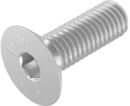 SECCARO Senkschraube M5 x 16 mm, Edelstahl V2A VA A2, DIN 7991 / ISO 10642, Innensechskant, 20 Stück