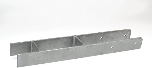 SunnyDeals H-Pfostenanker feuerverzinkt als Pfostenträger| H-Anker 101 x 600 mm |schwerer Betonanker für 10 x 10 cm Pfosten | haltbare Einschlaghülse