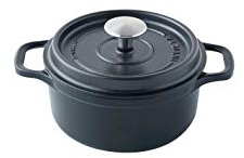 Invicta - Cocotte ronde en fonte émaillée 20cm noir