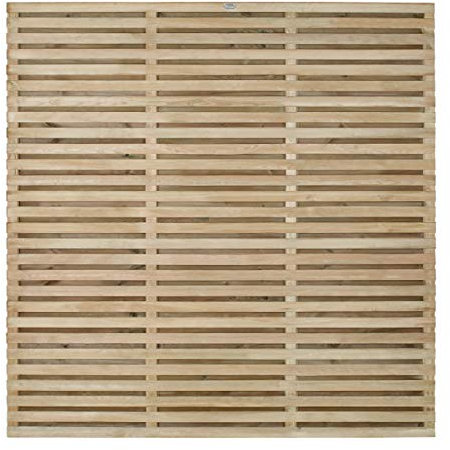 Forest Garden Forest Fence, 6 ft Double Slatted Panel, (Pack of 4)