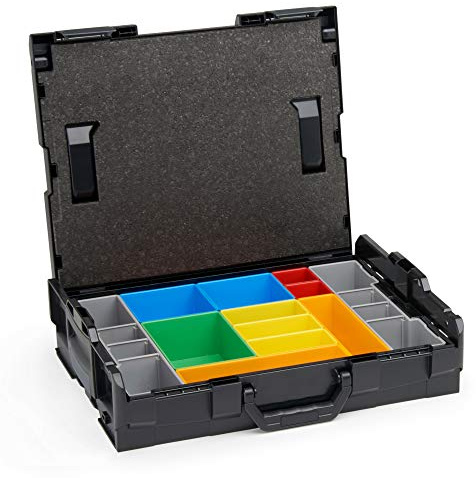 L-BOXX System von L-BOXX Sortimo | blackline schwarz L Boxx 102 mit Einsatz H3 | Werkzeugkoffer Verschlüsse anthrazit