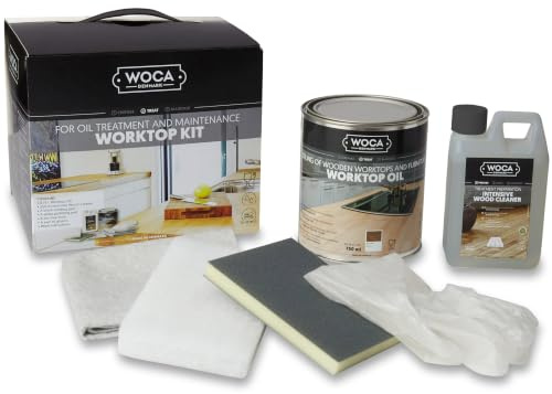 WOCA Denmark Worktop Kit Natur - Pflegebox für Arbeitsplatten und Tische.Lebensmittelecht.
