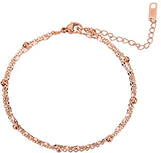 CEYIYA RoseGold Ankle Bracelets for Women - Adjustable Layered Chains Anklets Foot Jewellery